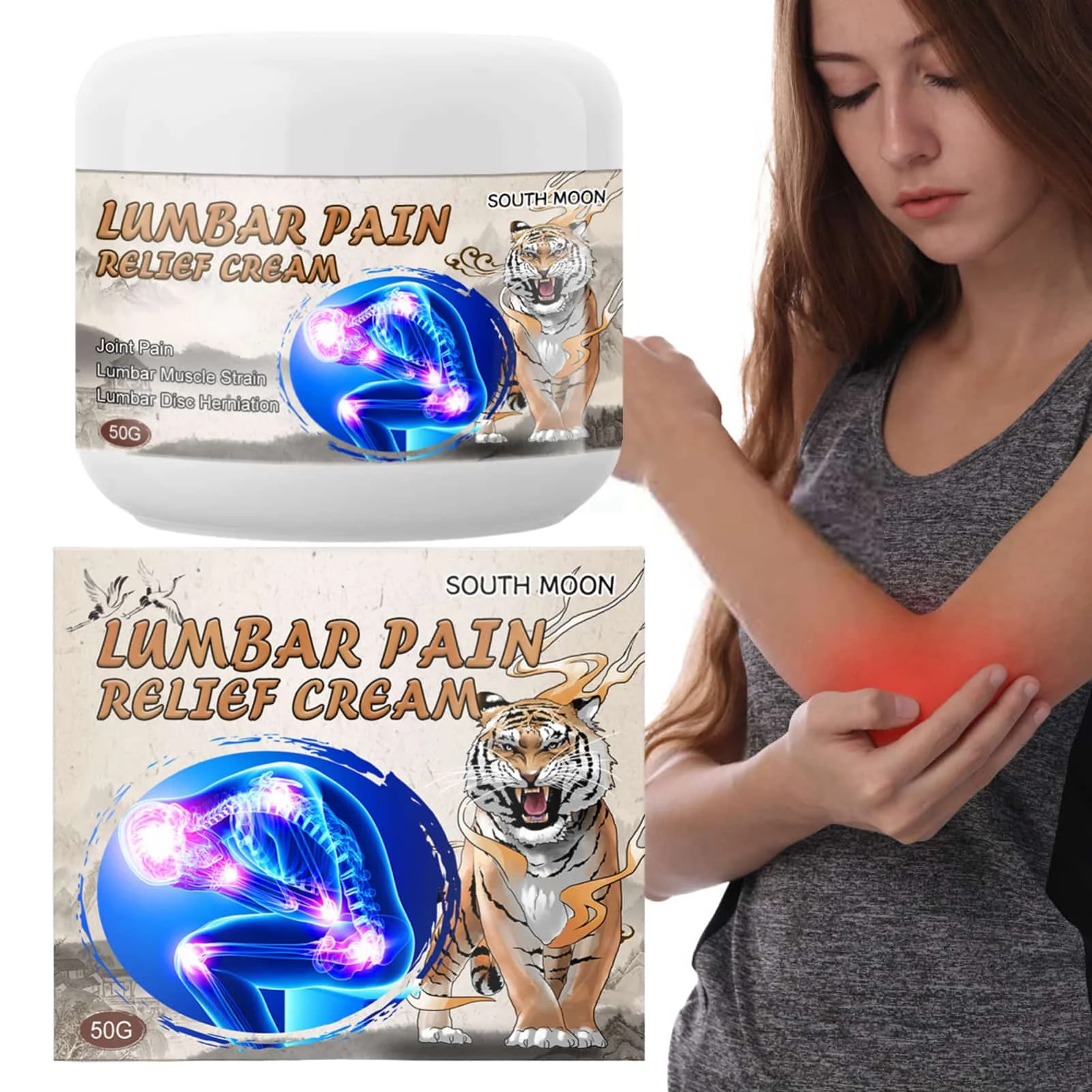 

50g Lumbar Ache Relief Ointment 50g Lumbar Muscle Strain Cream Hand Elbow Spine Knee Ache Relief Cream Remove Blood Stasis 50g