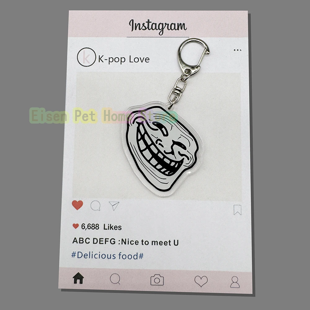 Забавный брелок TrollFace для аксессуаров сумка NoMeGusta Rage Face ForeverAlone кулон кольцо