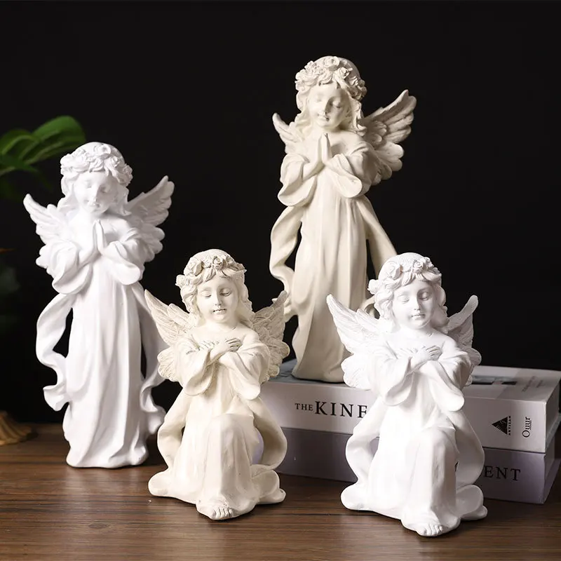 

Nordic Girl Prayer Angel Sculpture Model Decoration Simple and Luxury Office Model Room Decoration Crafts