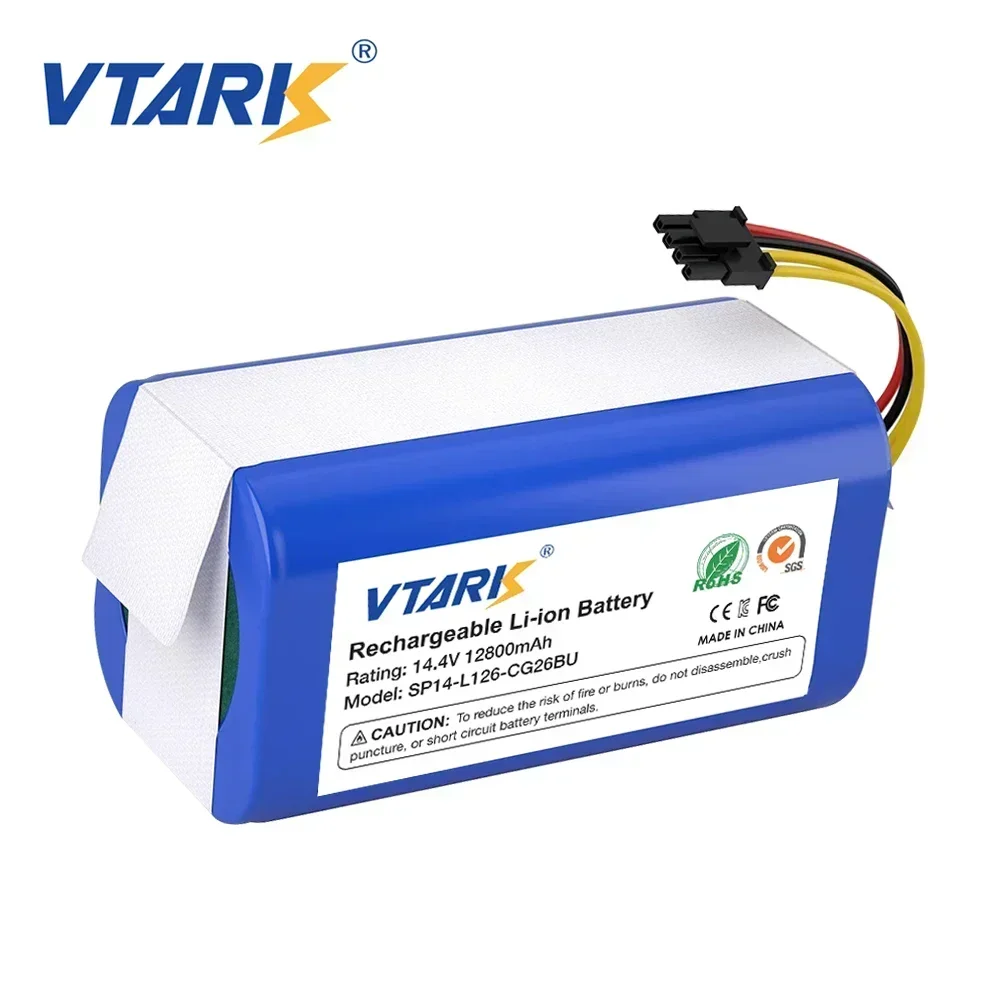 High Capacity 14.4V 12800mAh Li-lon Rechargeable Battery for Cecotec Conga 1290 1390 1490 1590 Vacuum Cleaner