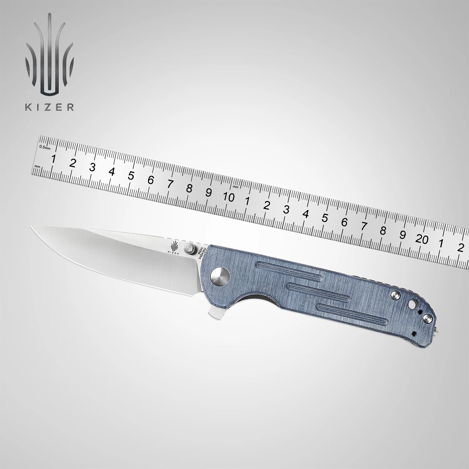 Kizer Hunting Knife V4543N3/V4543N4 Justice 2022 New Green/Blue Demin Micarta &N690 Steel Blade Self Defense Knife
