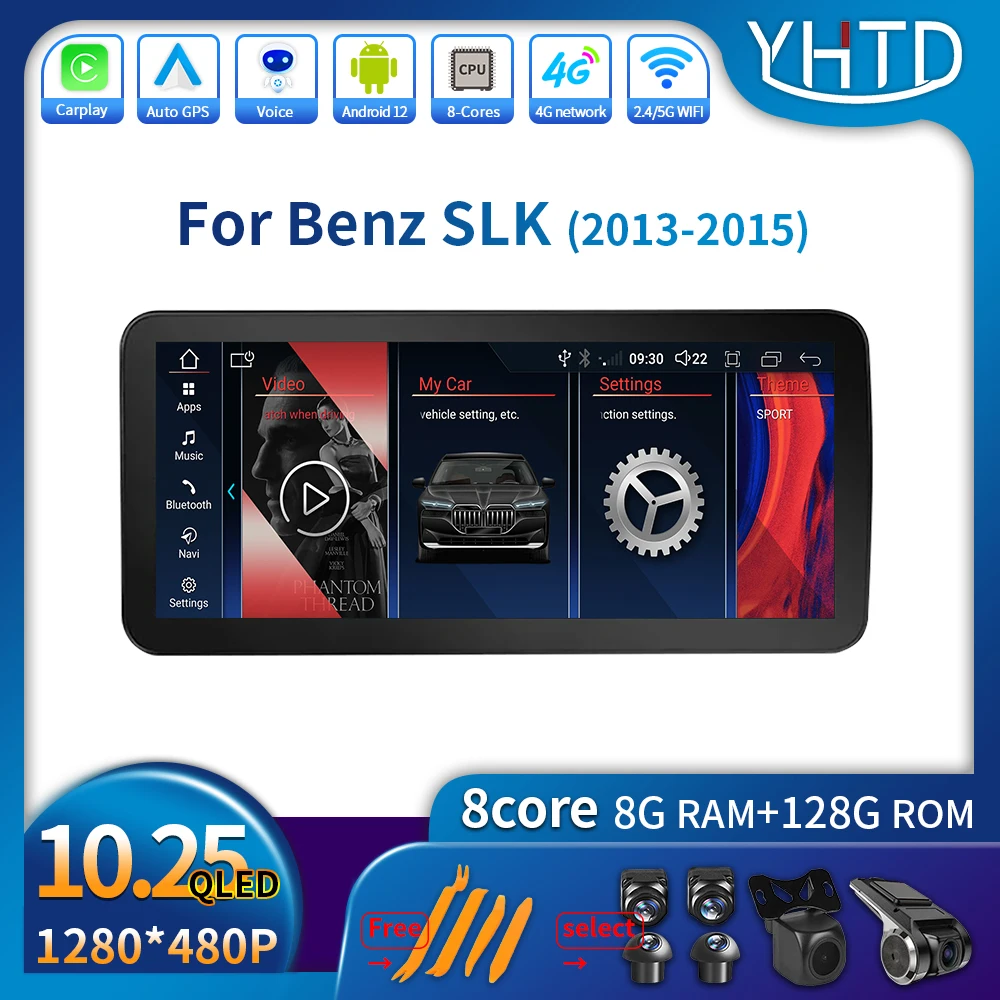 

Factory Price 10.25" Android 12 AUTO Car Multimedia Player For Mercedes Benz SLK 2013 - 2015 Carplay Bluetooth USB Raido GPS 4G