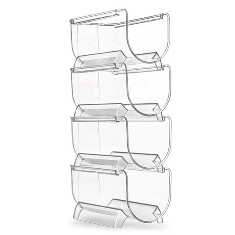 

12 шт. держатель для холодильника, прозрачный Штабелируемый пластиковый стеллаж для вина, органайзер для хранения бутылок с водой для холоди...