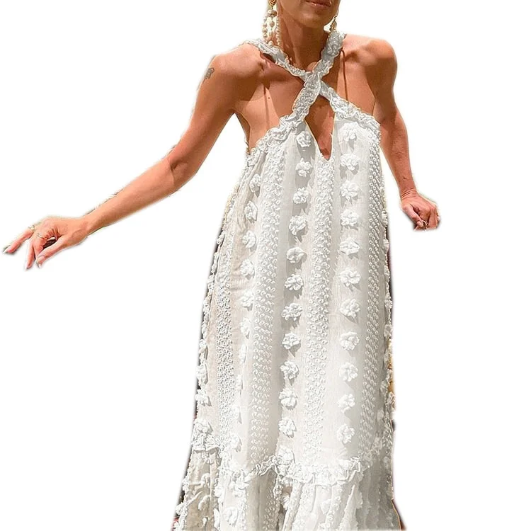 

Женское повседневное приталенное платье, однотонное Элегантное Длинное платье в пол с объемными цветами и юбкой, весна-лето 2023