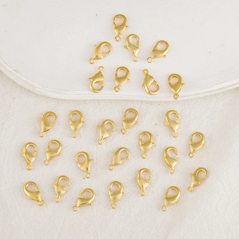 Gold and Silver Color Lobster Claw Clasps For Diy Necklace Bracelet Making Jewelry Connector Findings Brass Hooks Fasteners
