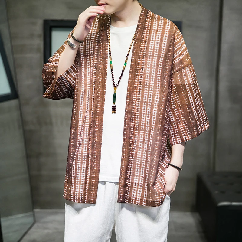 Мужская одежда в китайском стиле 2022 Шелковый костюм Тан накидка ханьфу синее