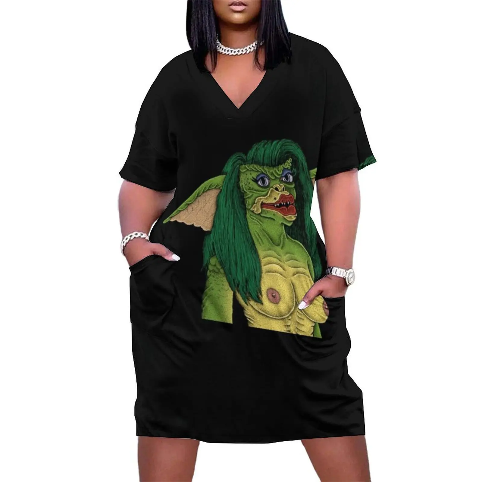 Gremlins _ Greta Свободное платье с карманами женские платья лета 2025 для официальных