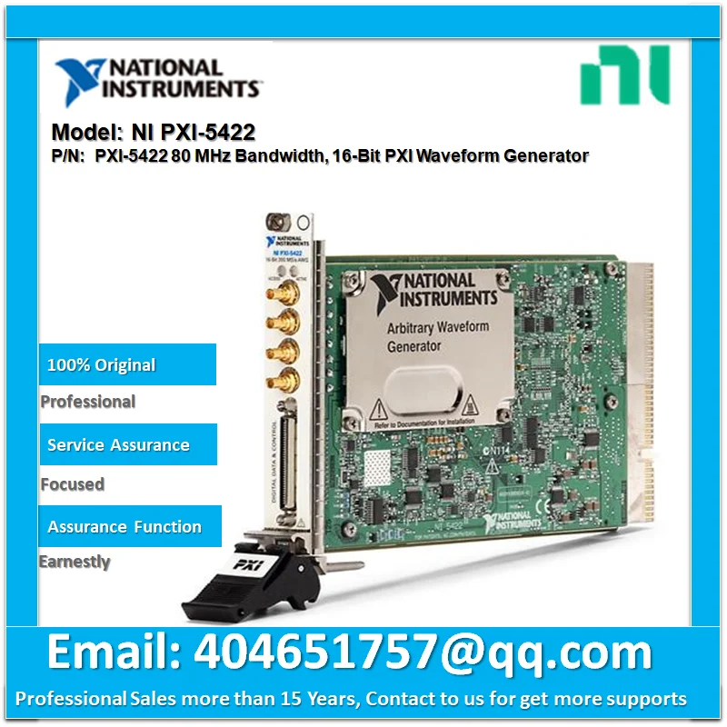 

NI PXI-5422 80 MHz Bandwidth, 16-Bit PXI Waveform Generator