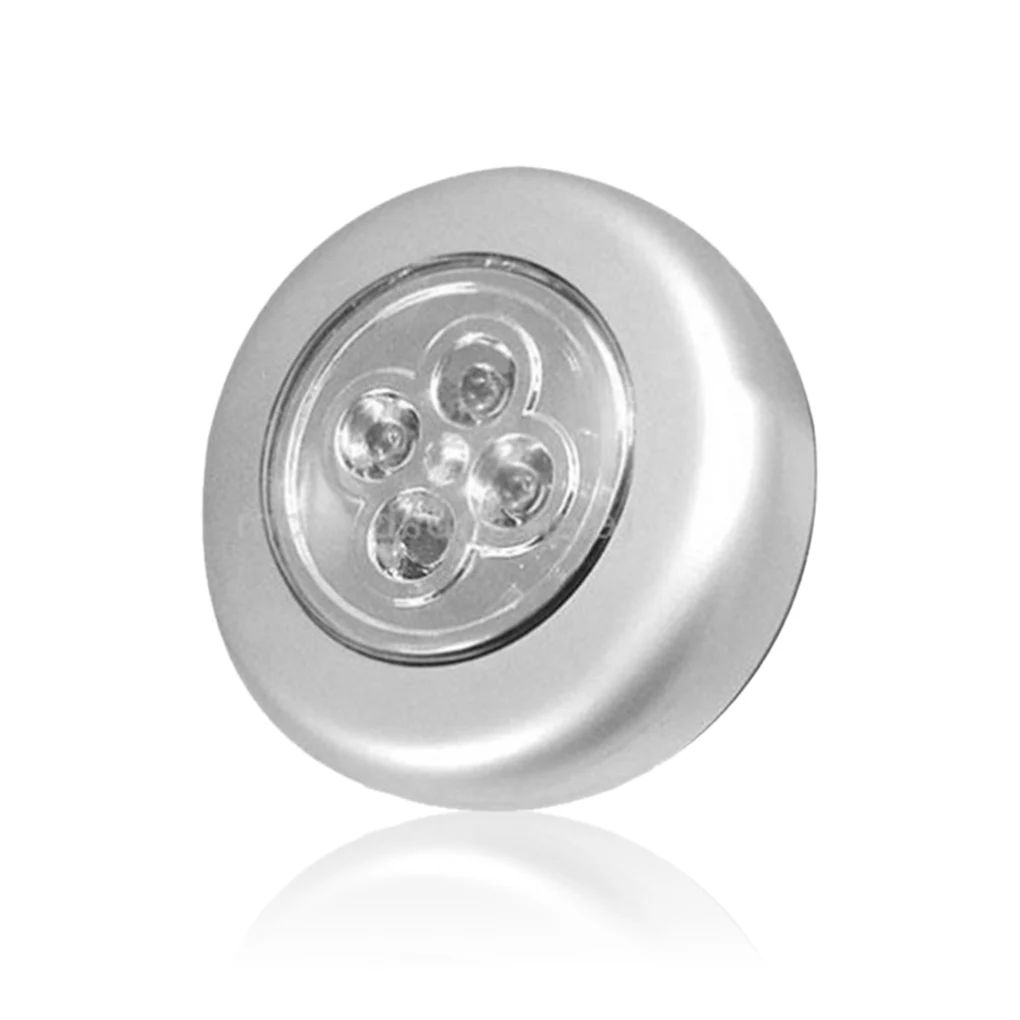 

Автомобильный потолочный телефон, 4 светодиода, круглый сенсорный Ночной светильник, беспроводной самоклеящийся, съемный шкаф