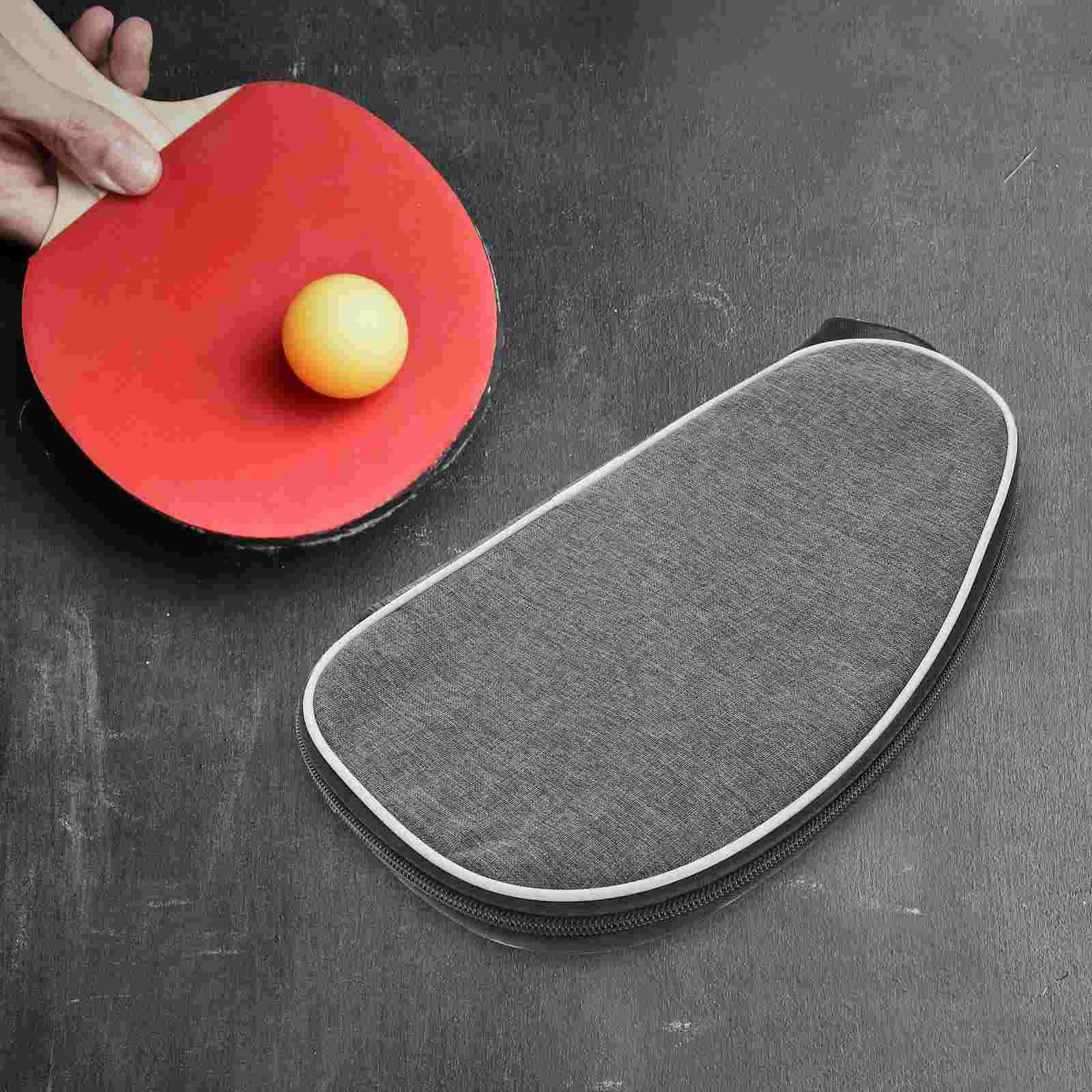 

Portable Table Tennis Bat Bag Professional Pong Racket Shell Shaped Storage Bag for Athletes Players (Grey)
