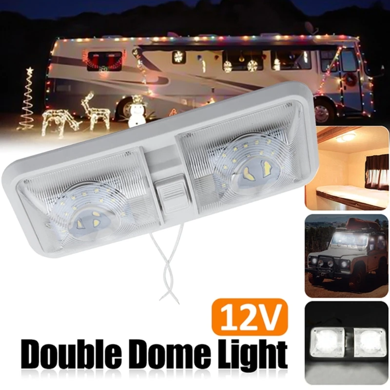 

RV-фотолампа для подвесного светильника, 12 В, лм, двойное освещение для лодки, прицепа, осветительные приборы 24x2835SMD