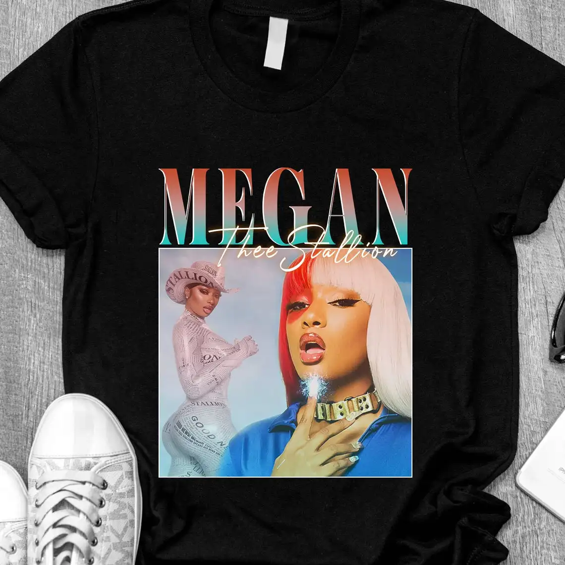 

2021 Men/Women's Summer Black Street Fashion Hip Hop Megan Thee Stallion Limited Edition T-shirt Cotton Tees Short Sleeve Tops