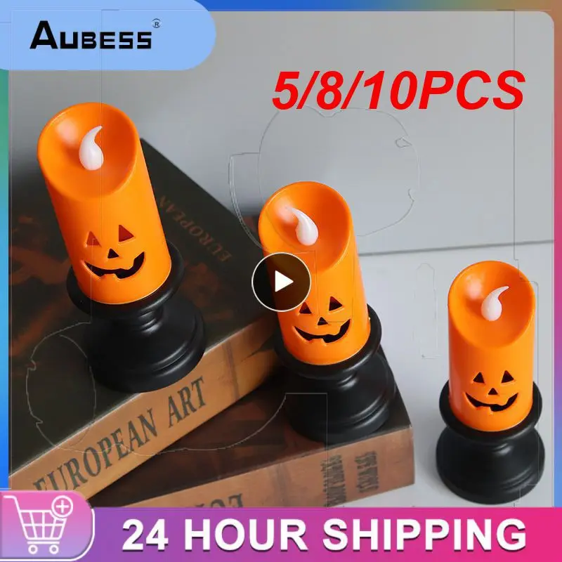 

Halloween LED Candle Light Colorful Candlestick Holiday Party Mini Decoration Pumpkin Lantern Halloween Party Decor Candle New