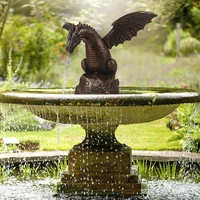 creative garden water fountain water spray dragon statue resin waterscape sculpture for home garden pond pool decoration ne i3s6