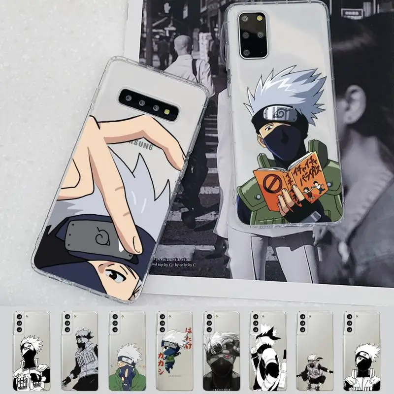 

BANDAI Naruto kakashi hatake Phone Case for Samsung S20 S10 lite S21 plus for Redmi Note8 9pro for Huawei P20 Clear Case