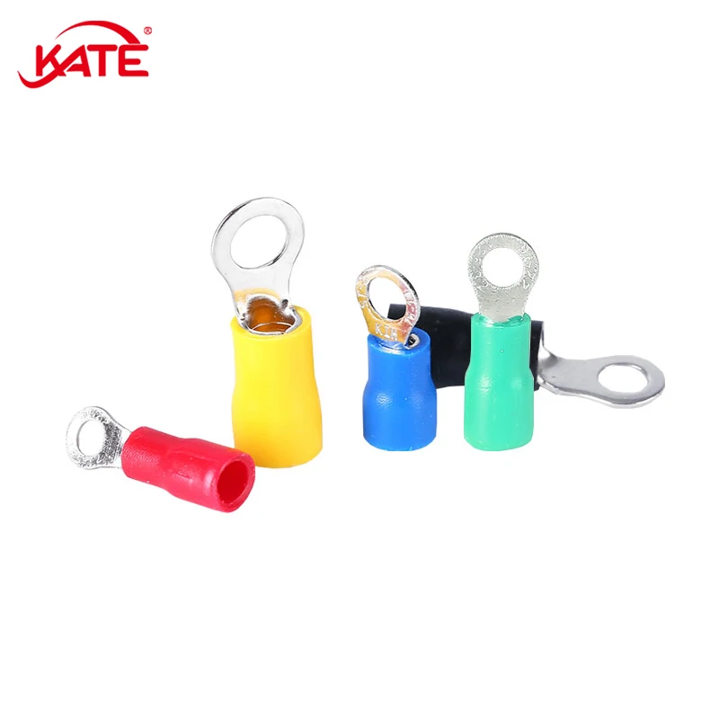 

100Pcs RV2-3/4/5/6/8 Electrical Cold Press Terminal Cable Wire Connector O-type Insulating Lugs Household Connectors OT Terminal