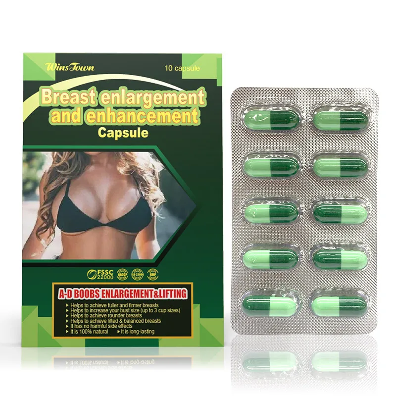 

10 Pills of Papaya and Kudzu Root Breast Enhancement Capsules To Plump and Lift The Chest free shipping