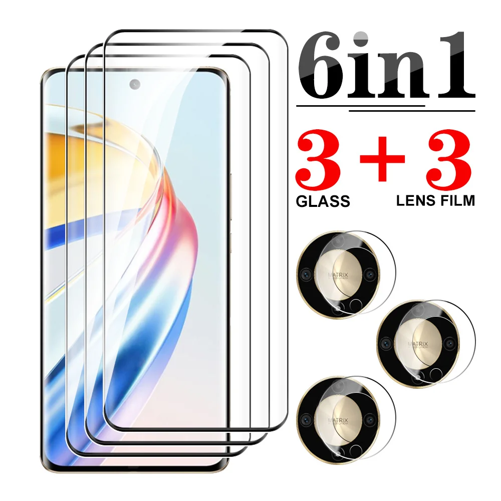 6 w 1 przezroczysty zakrzywiony klej do ochraniacza ekranu Honor X9b Folia ochronna na szklaną soczewkę x 9b x9 b X50 X 50 honorx9b 5G