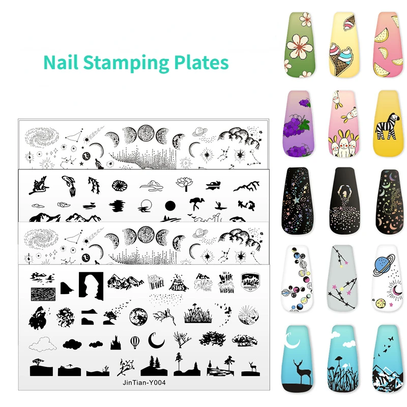 

12*6cm Nail Art Templates Stamping Plate Design Flower Animal Geometry Leaf Lace Stamp Templates Plates Image Nail Art Tools