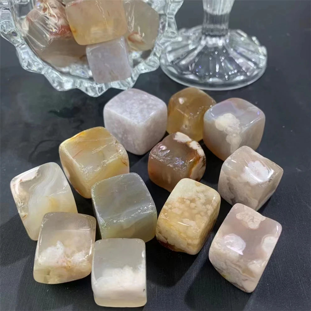

Bulk Natural Cherry Agate Cube Tumbled Stone Quartz Crystal Gemstone Reiki Healing Rock Mineral Specimen For Decorations