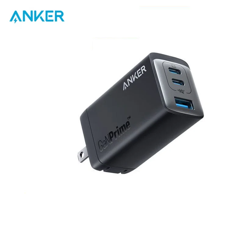 Фото Зарядное устройство Anker USB C 735 GaNPrime, 65 Вт, 3-портовое быстрое компактное складное настенное зарядное устройство для MacBook Pro/Air, iPad Pro №1