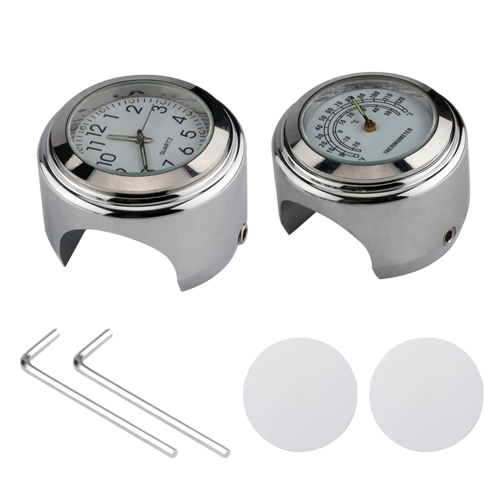 Universal 7/8 ''- 1' Motorcycle Handlebar Clock Bicycle Thermometer Waterproof Watch Temp Thermometer For Motorcycles Bicycles