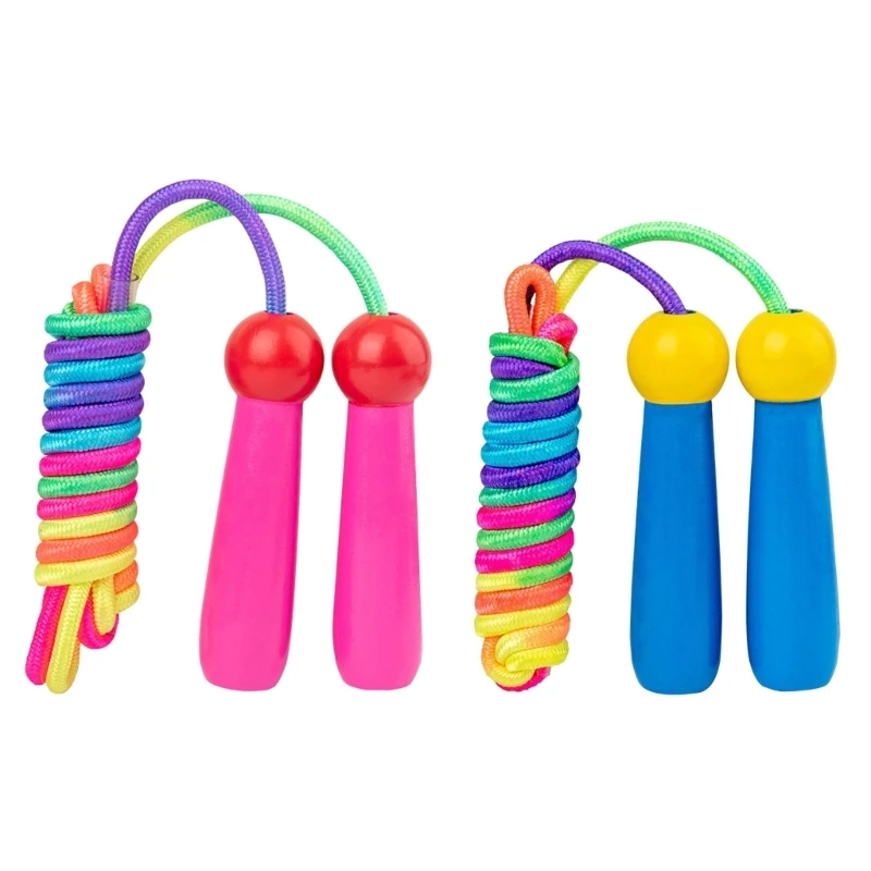 

Jump Rope, Cotton Kid Jump Rope, Adjustable Length Skipping Rope With Wood Handle For Girls Boys Indoor Outdoor Exercise