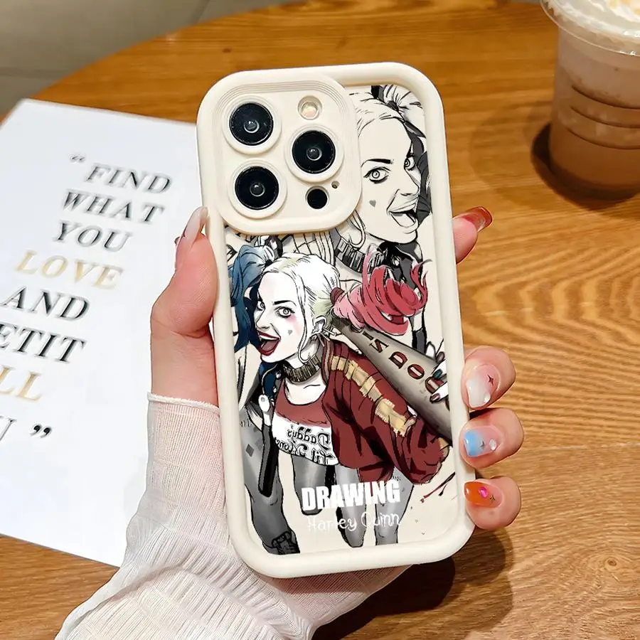 Чехол для телефона H-Harleys Q-Quinns Apple iPhone 13 15 16 Pro Max 14 11 12 Plus с мягким корпусом из ТПУ