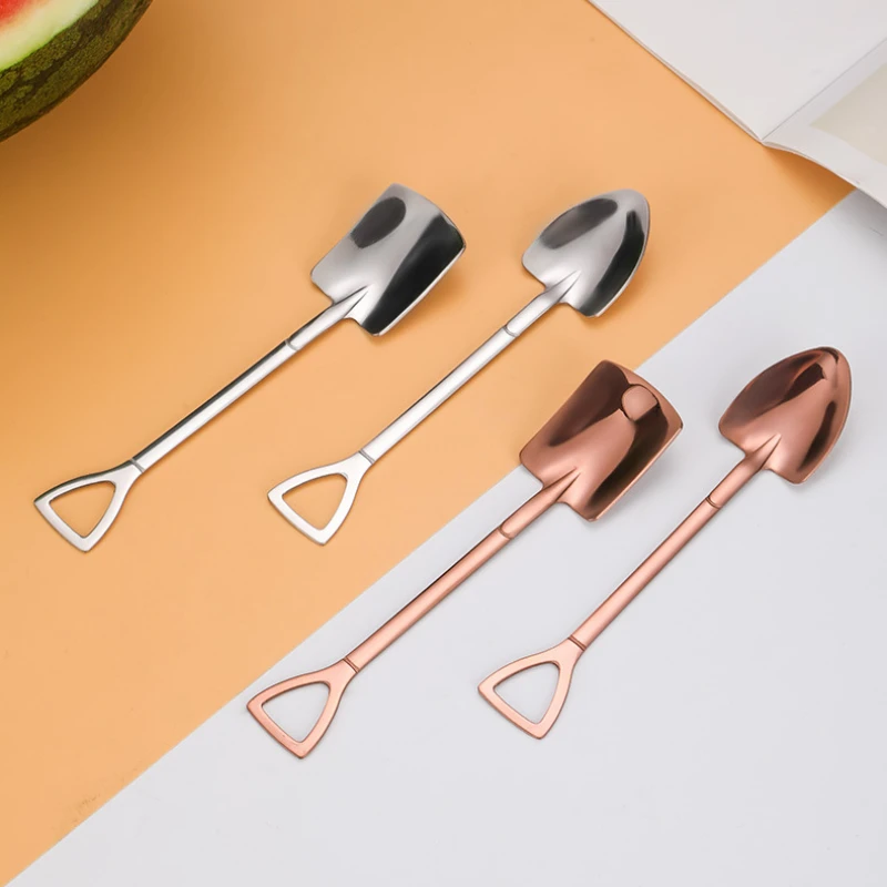 

1PC Stainless Steel Spoon Creative Coffee Tea Spoon Retro Ice Cream Dessert Shovel Scoop Kitchen Accessories Tableware Bar Tool