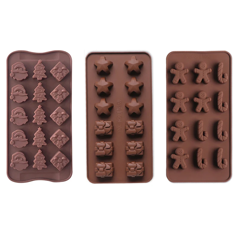

12 Cavity Candy Mold Silicone Chocolate Mold Christmas Gift Cake Decoration Gingerbread Man Fondant Baking Tool Candle Soap Mold