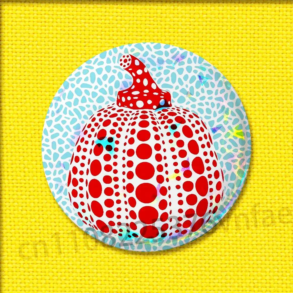 Фото Значок Y-Yayoi Art K-Kusama для 32 мм, 25 мм, 44 мм, 75 мм, 58 мм, круглая брошь, обложка знаков, сувенир №4