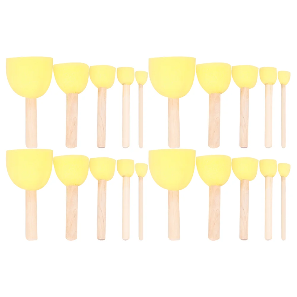 

20pcs Brushes Sponge Brush Set with Wood Handle for Acrylics Stains Varnishes Crafts