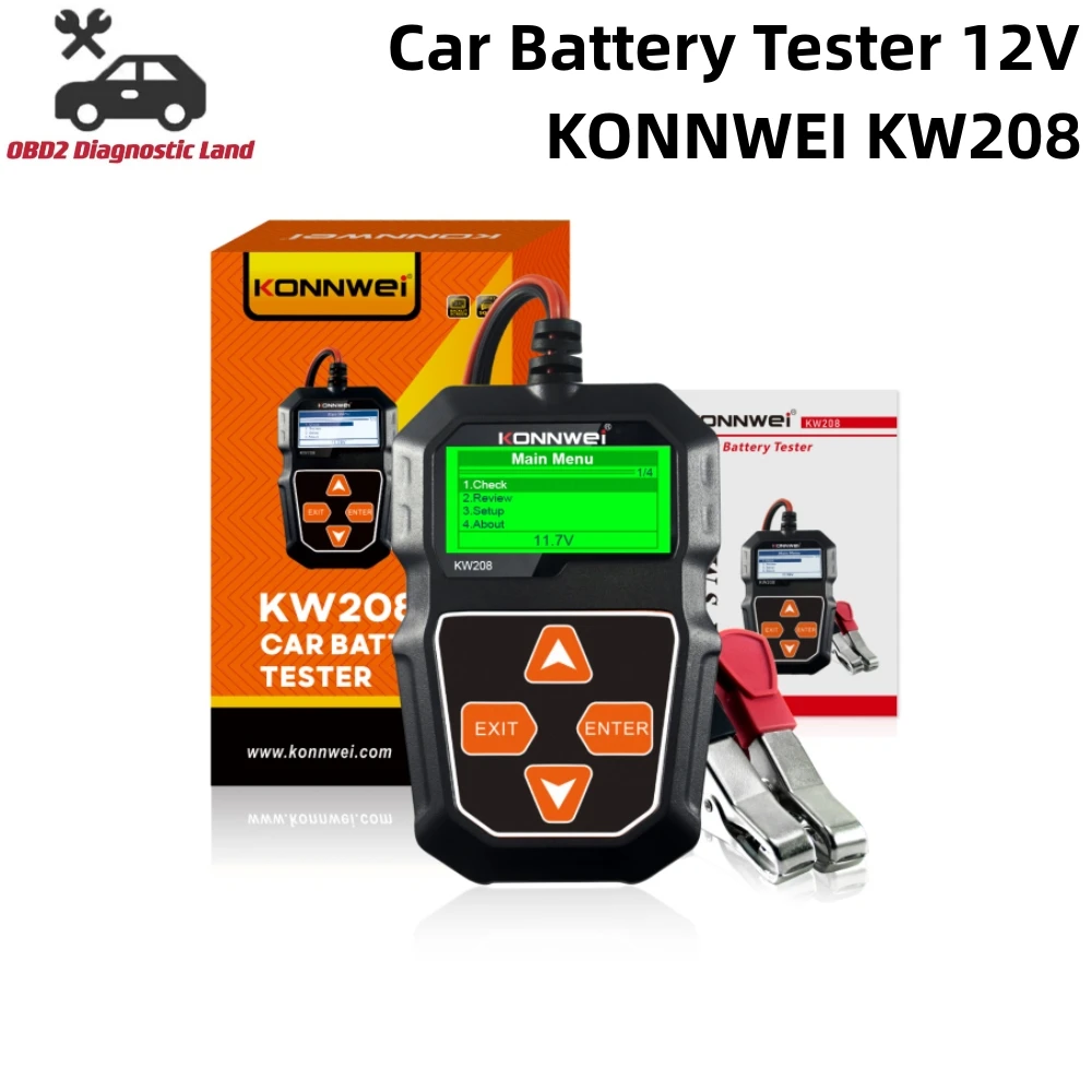 

Тестер автомобильного аккумулятора KONNWEI KW208 от 100 до 2000CCA, 12 Вольт, инструменты для аккумулятора для автомобиля, быстрый запуск, зарядка, автомобильный диагностический инструмент