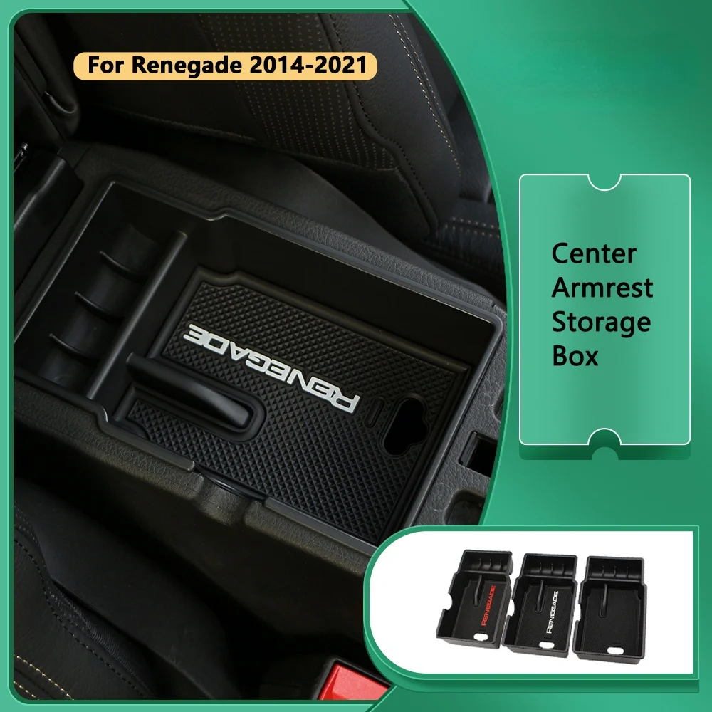 

ABS Car Center bracciolo scatola di immagazzinaggio contenitore stivaggio vano portaoggetti per Jeep Renegade 2014 - 2021 access