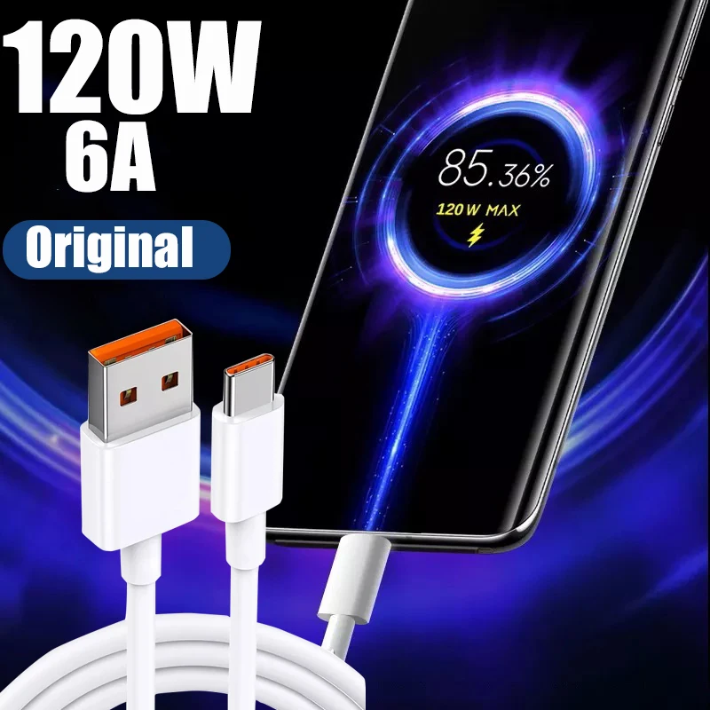 

Оригинальный USB-кабель 120 Вт типа C для быстрой зарядки Xiaomi Redmi Note 12 12T Pro MI 11 Ultra 10 Poco F4 GT X4, мобильный телефон кабели