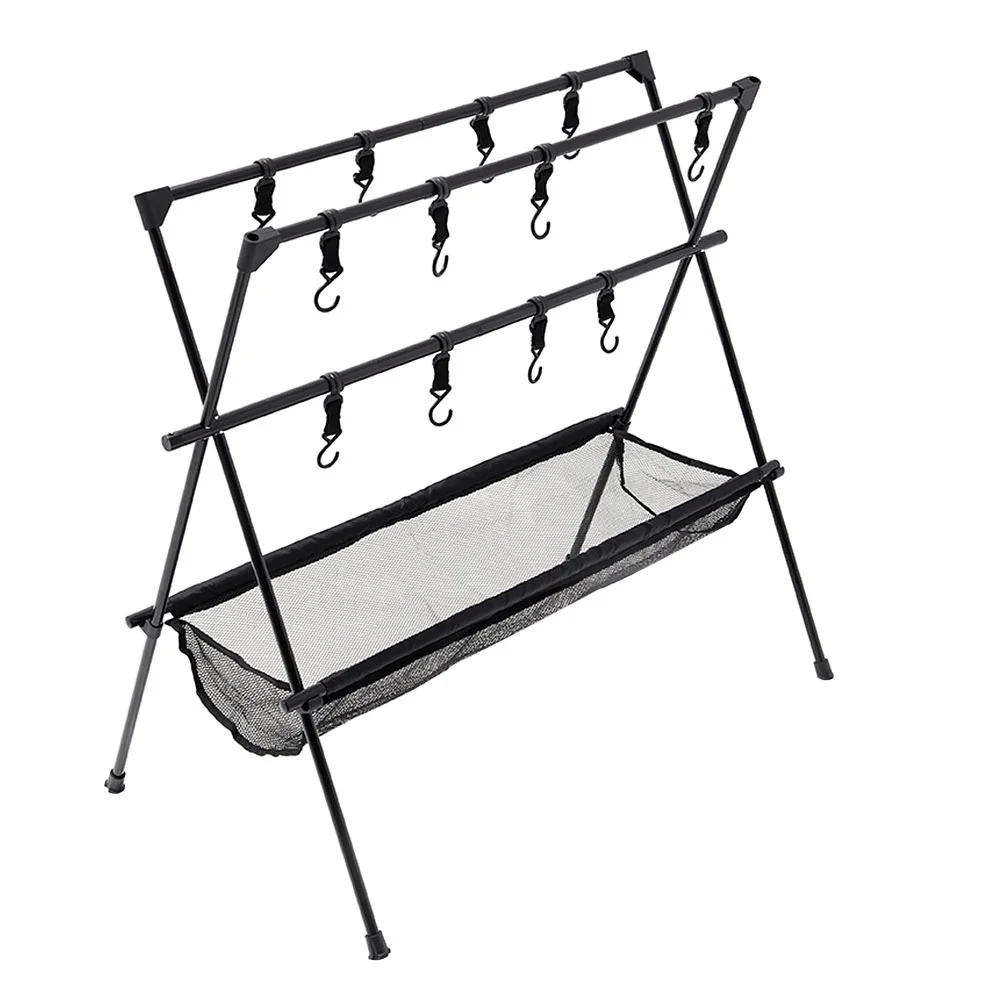 

1 Set Picnic Mesh Rack Camping Tools Hanging Rack Picnic Supplies Collapsible Camping Stand