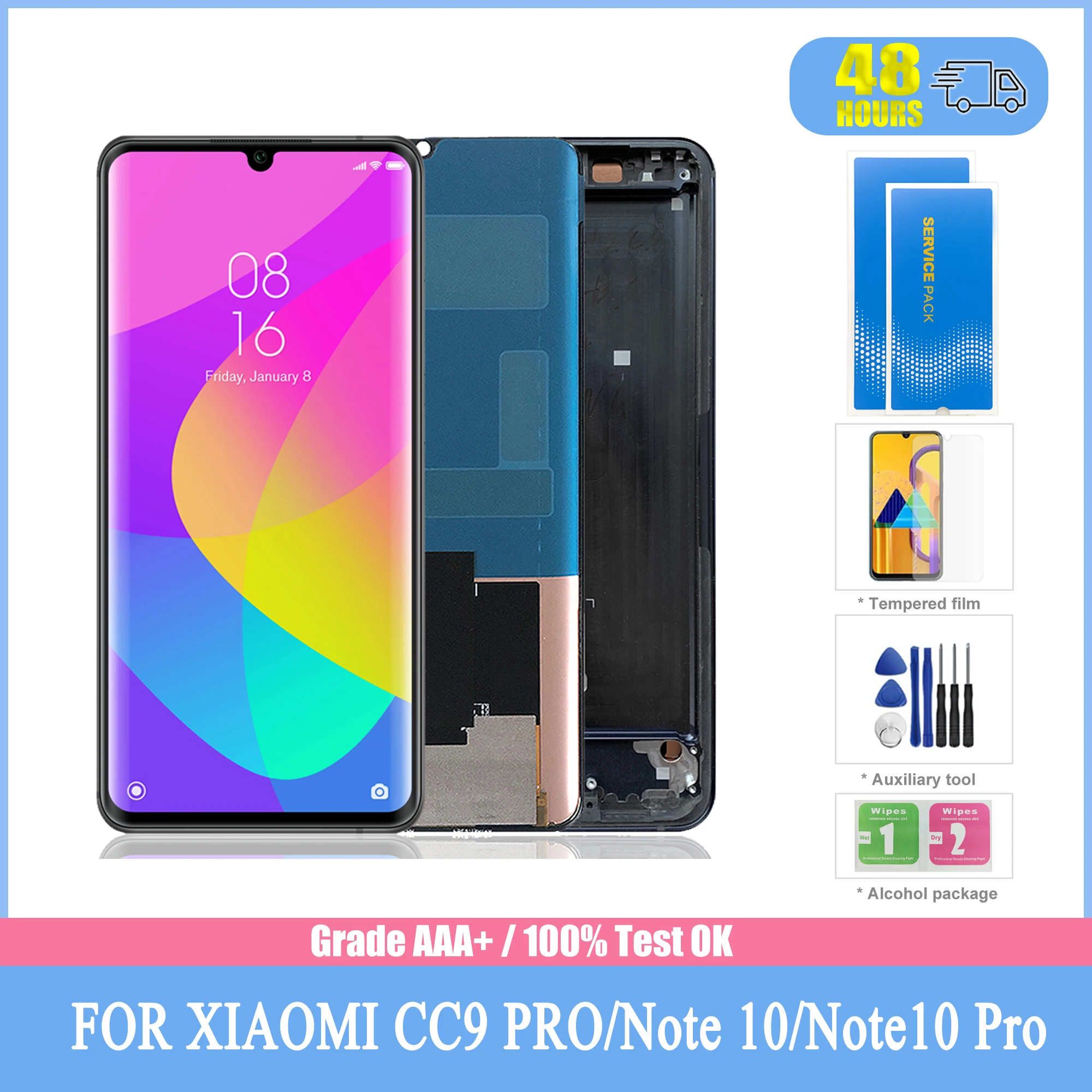 

6.47''Original CC9Pro Screen For Xiaomi Note 10 / Note10 Pro LCD Display Touch Screen Digitizer With Frame For xiaomi CC9 Pro