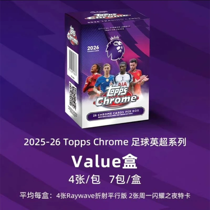 Фото Коллекционные карточки Topps Chrome 2026: Премьер-лига. Полный набор коллекционных карточек футбольных звезд (Hobby/Value/Tin/Hanger). №4