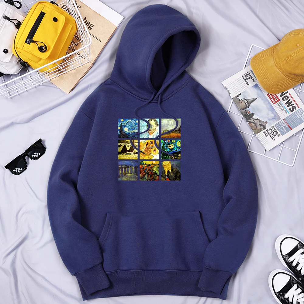 

World Famous Painting Sanskrit Van Gogh Clothing Mens Casual Brand Tracksuit Outdoor Loose Clothes Vintage Hip Hop Tops Mens