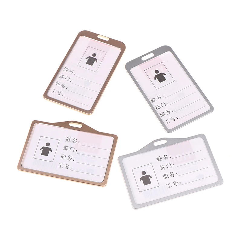 

Work Name Card Holders Aluminum Alloy Card Holder Business Card ID Badge Holder Vertical Metal ID Business Case