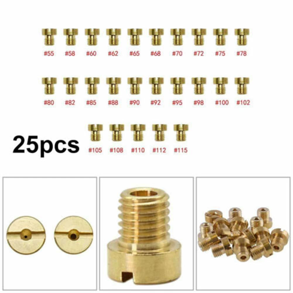 

Best Durable High Quality Hot New Carburetor Nozzle Main Jet Reliable Fittings Kit M6 Metal Spare Parts 25piece