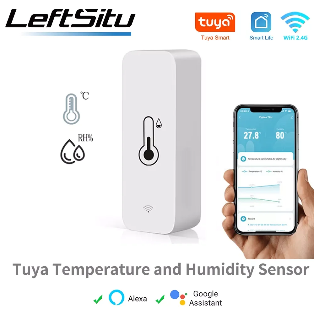 

2023New Tuya Smart Temperature And Humidity Sensor APP Remote Monitor For Smart Home var SmartLife WorkWith Alexa Google Assista