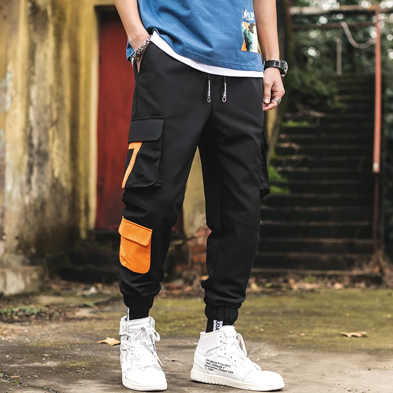

Harem Pants Men Joggers Cargo Pants Men Sport Sweatpants Japanese Fashion Multi Pocket Overall Male Hip Hop Punk Streetwear