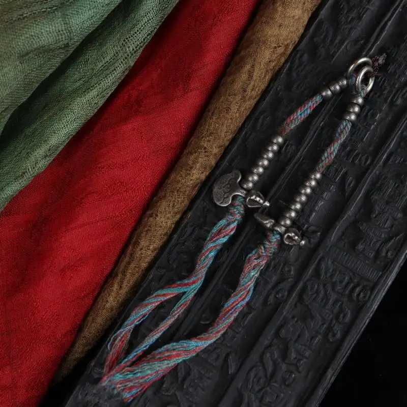 Old Tibet Buddhism Meteorite Iron Tiantie Dorje Phurpa Vajra Faqi Statue Body Protection Buddha Beads Pendant