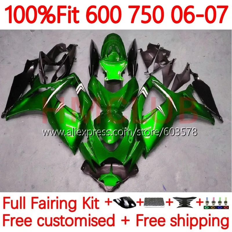 

Injection For SUZUKI GSXR 600 750 CC GSXR-750 K6 GSXR750 GSXR600 2006 2007 750CC GSXR-600 06 07 OEM Fairing green glossy 93No.28