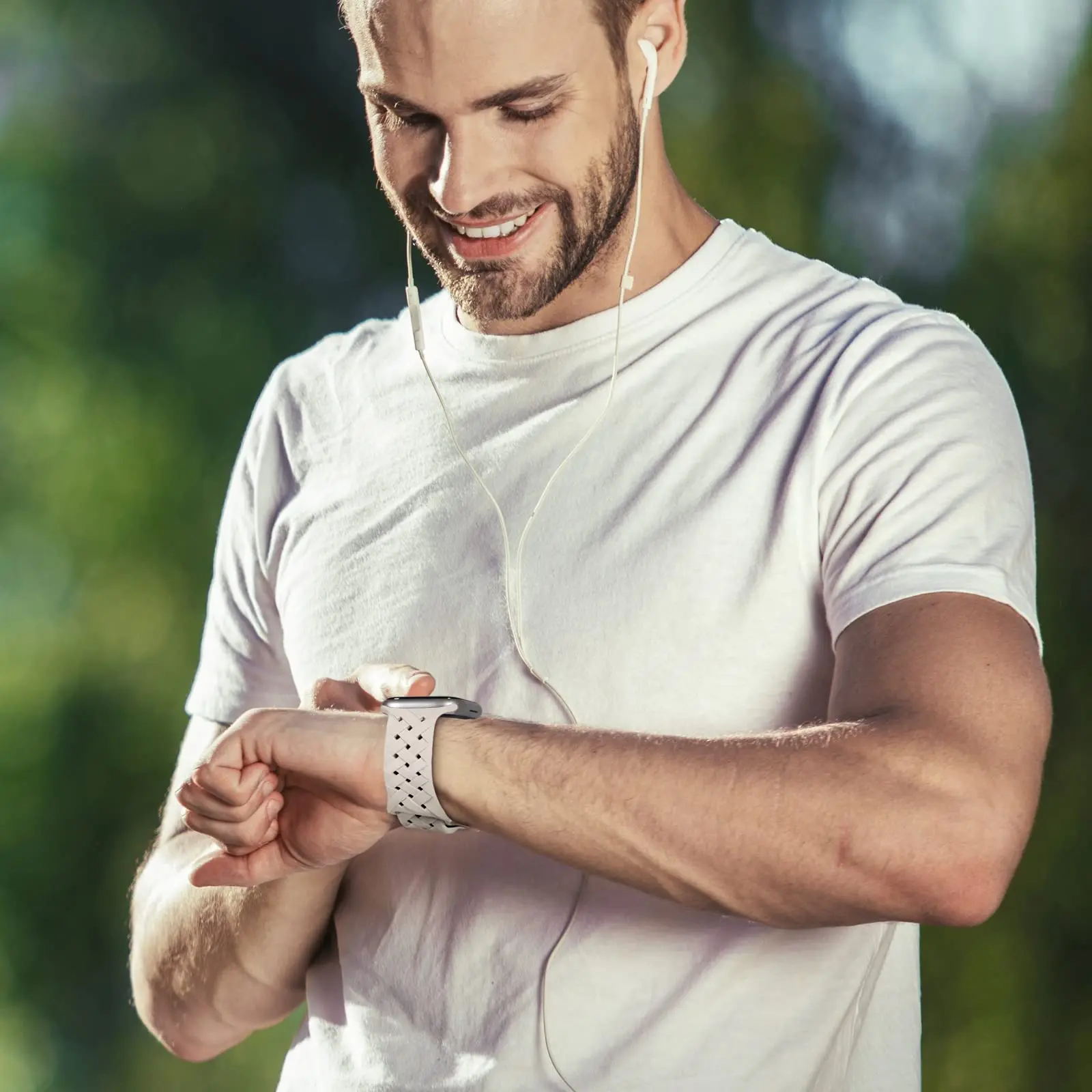 Фото Ремешок Плетеный для Apple Watch Band 44 мм 40 мм 45 мм 49 мм 41 мм 42 мм, Воздухопроницаемый браслет для iwatch series 8 7 se 3 4 5 6 ultra №5