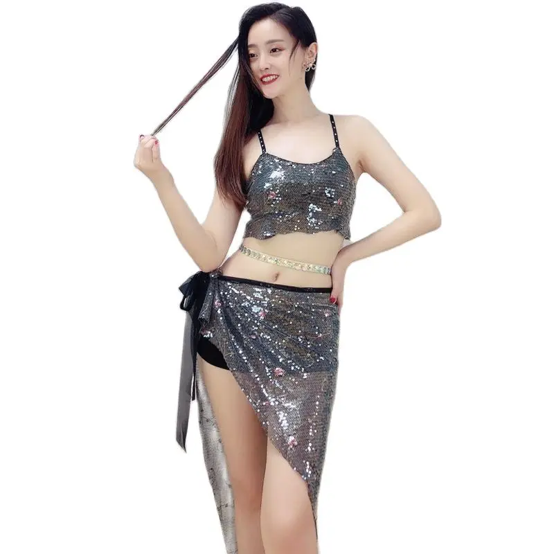 

Belly Dance Costume Women Stage Outfit Practice Wear Bra and Skirt Set Dancer Performance Oriental Dress Adult
