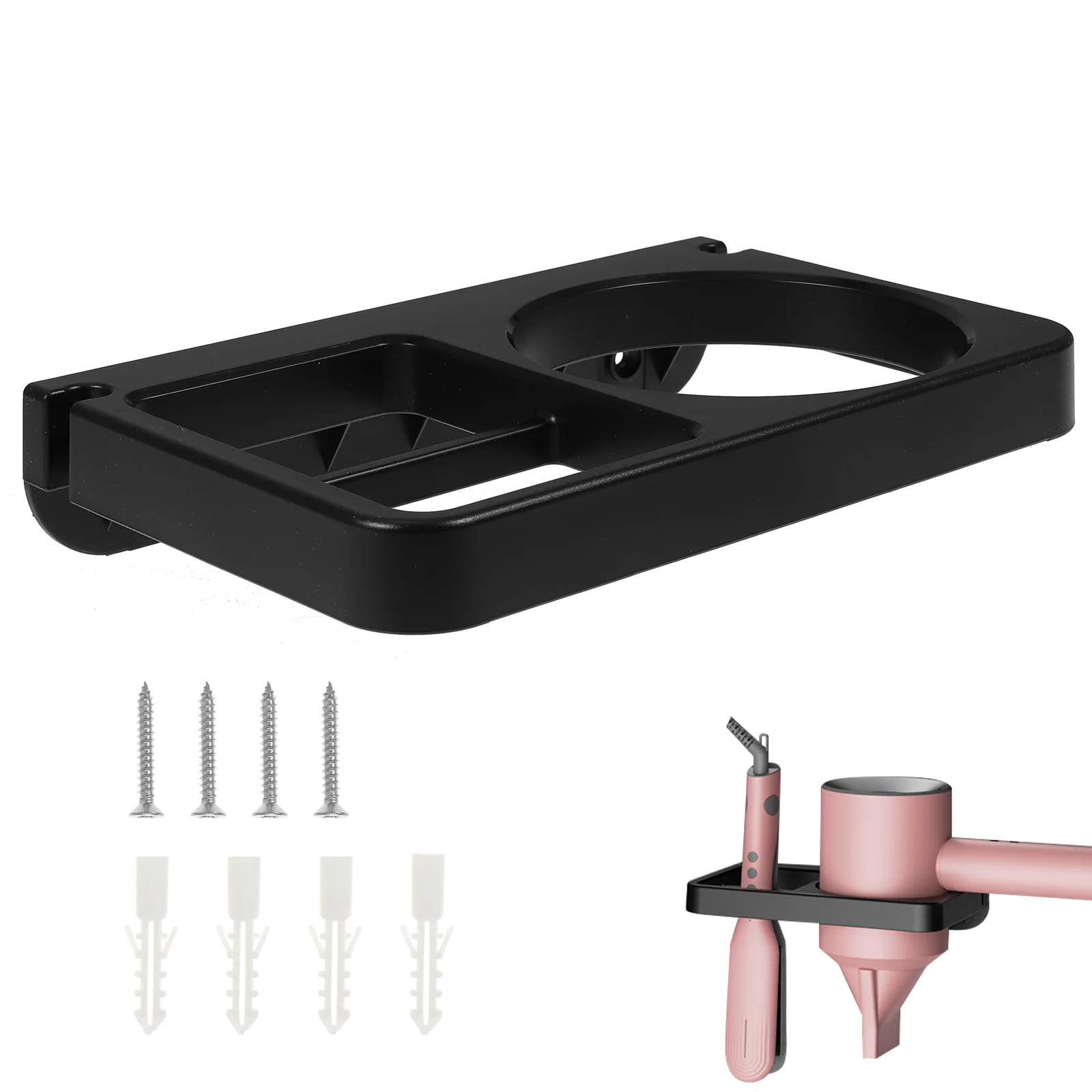 

Hair Dryer Rack Bathroom Wall Mounted Hair Dryer Holder Hairdryer Storage Bracket