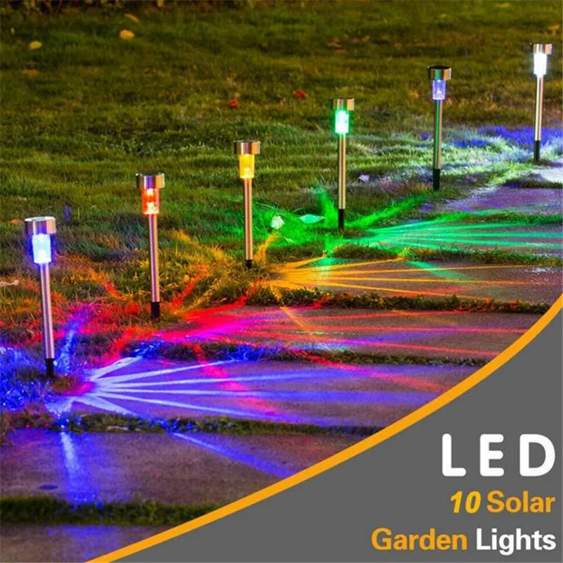 10 Pack Solar Lights Outdoor Waterproof Garden Lamp Solar Powered Landscape Path Outdoor For Yard Backyard Lawn Patio Decora 2#