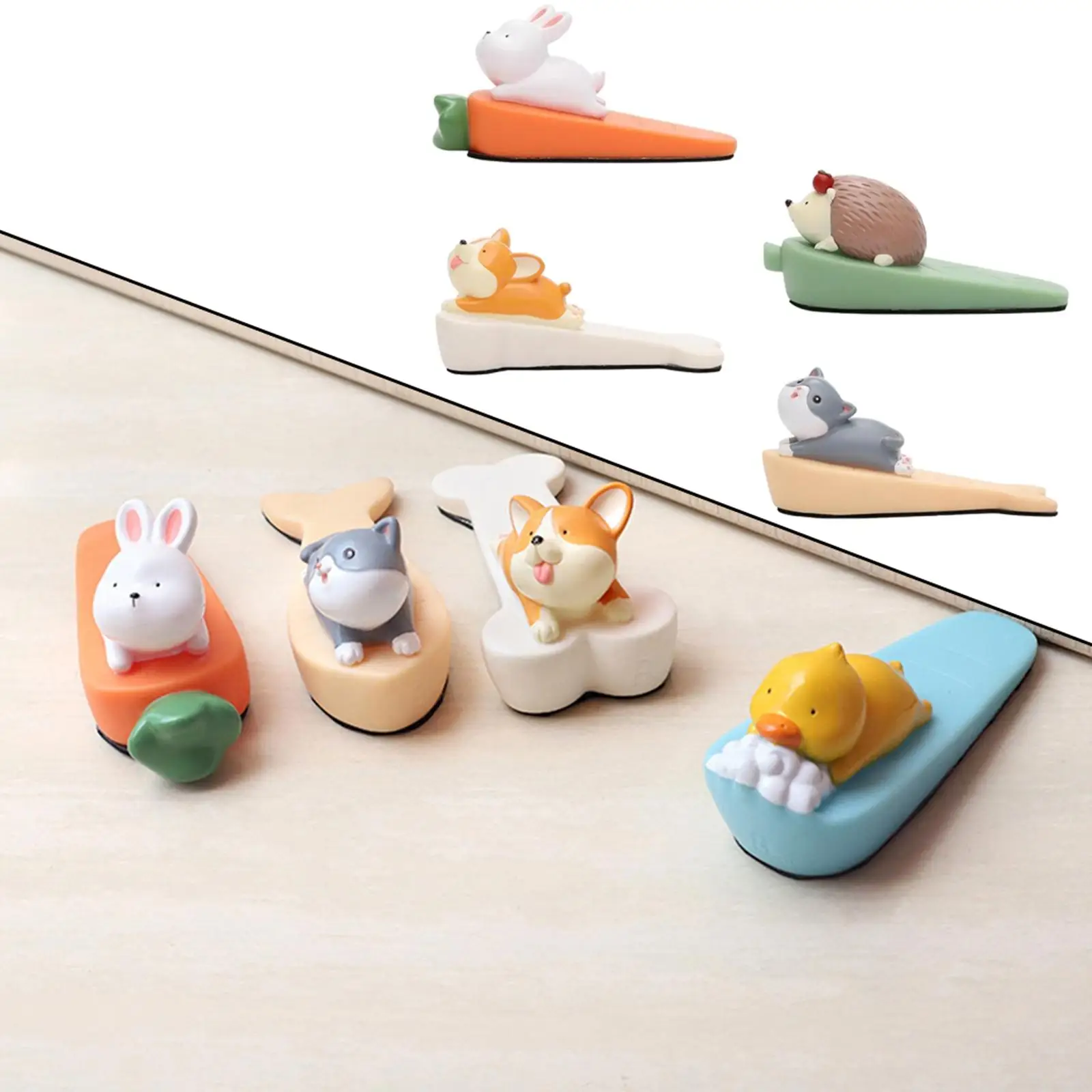 

4 Pieces Cute PVC Door Stopper Finger Anti-Pinch Types Door Clearance up to 0.47 inch Child Safety Guard Heavy Door